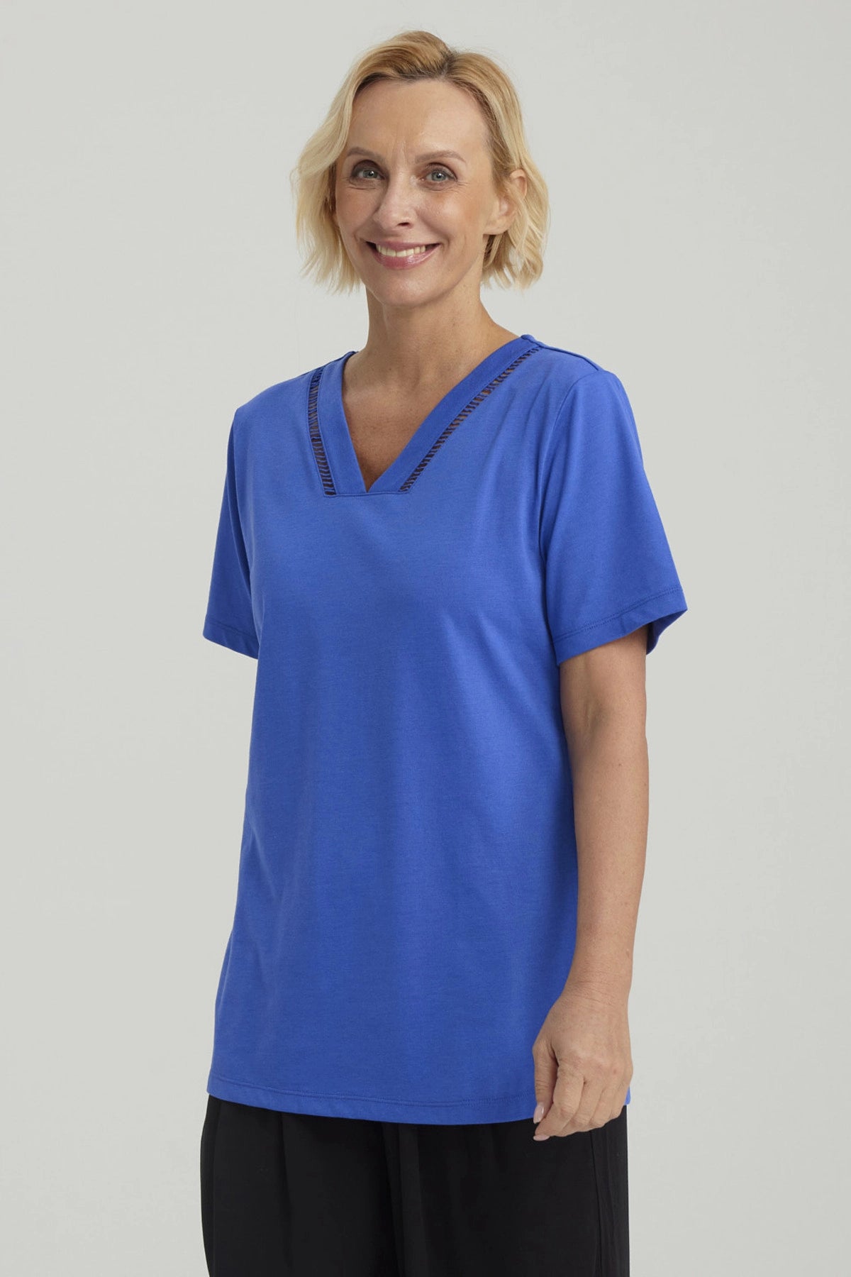 Polera Mujer Lisa Azulino