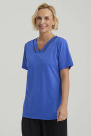 Polera Mujer Lisa Azulino