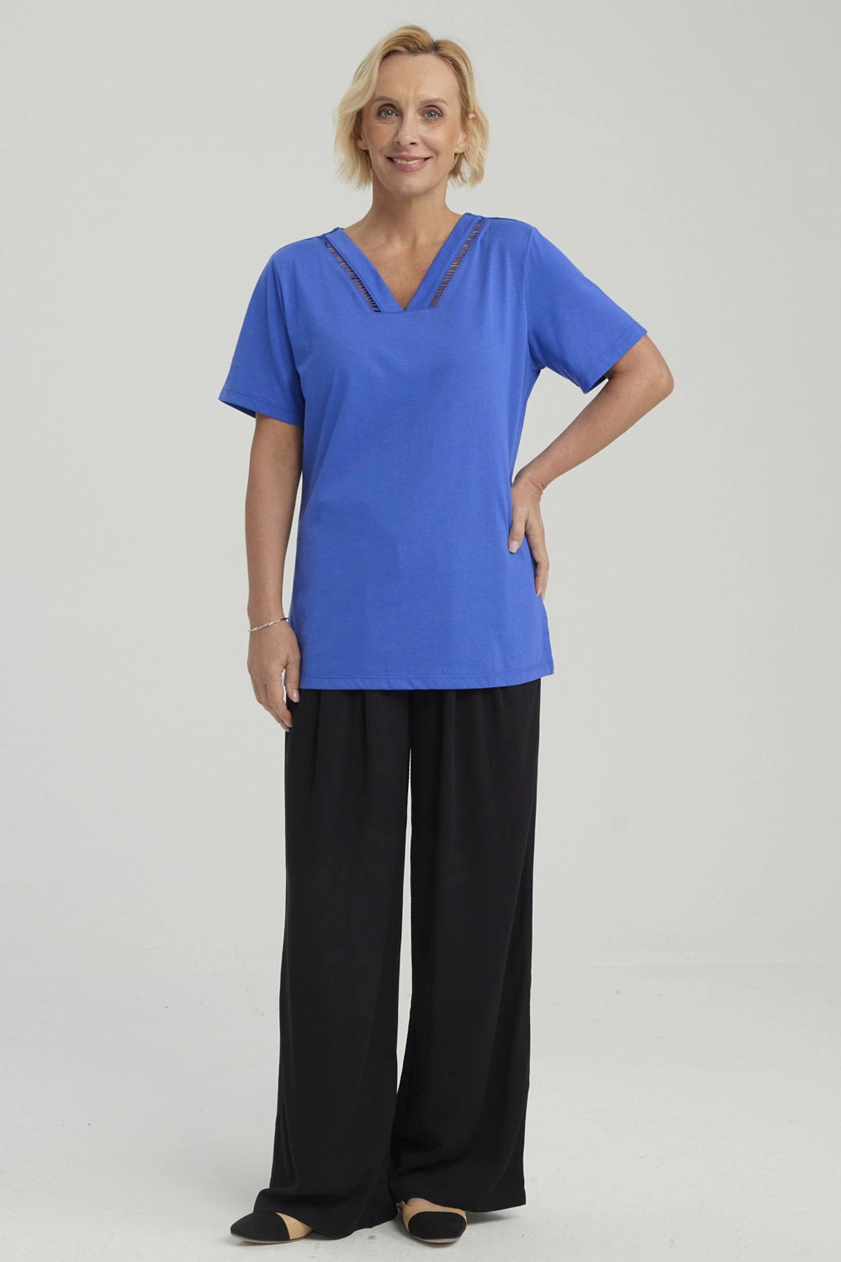 Polera Mujer Lisa Azulino