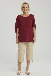 Pescador Mujer Con Cortes Y Apertura Beige