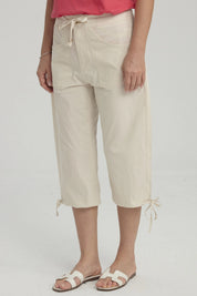 Pescador Mujer Con Cortes Y Apertura Beige Claro