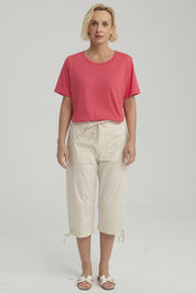 Pescador Mujer Con Cortes Y Apertura Beige Claro