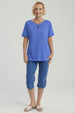 Polera Mujer Lisa Apertura Azulino