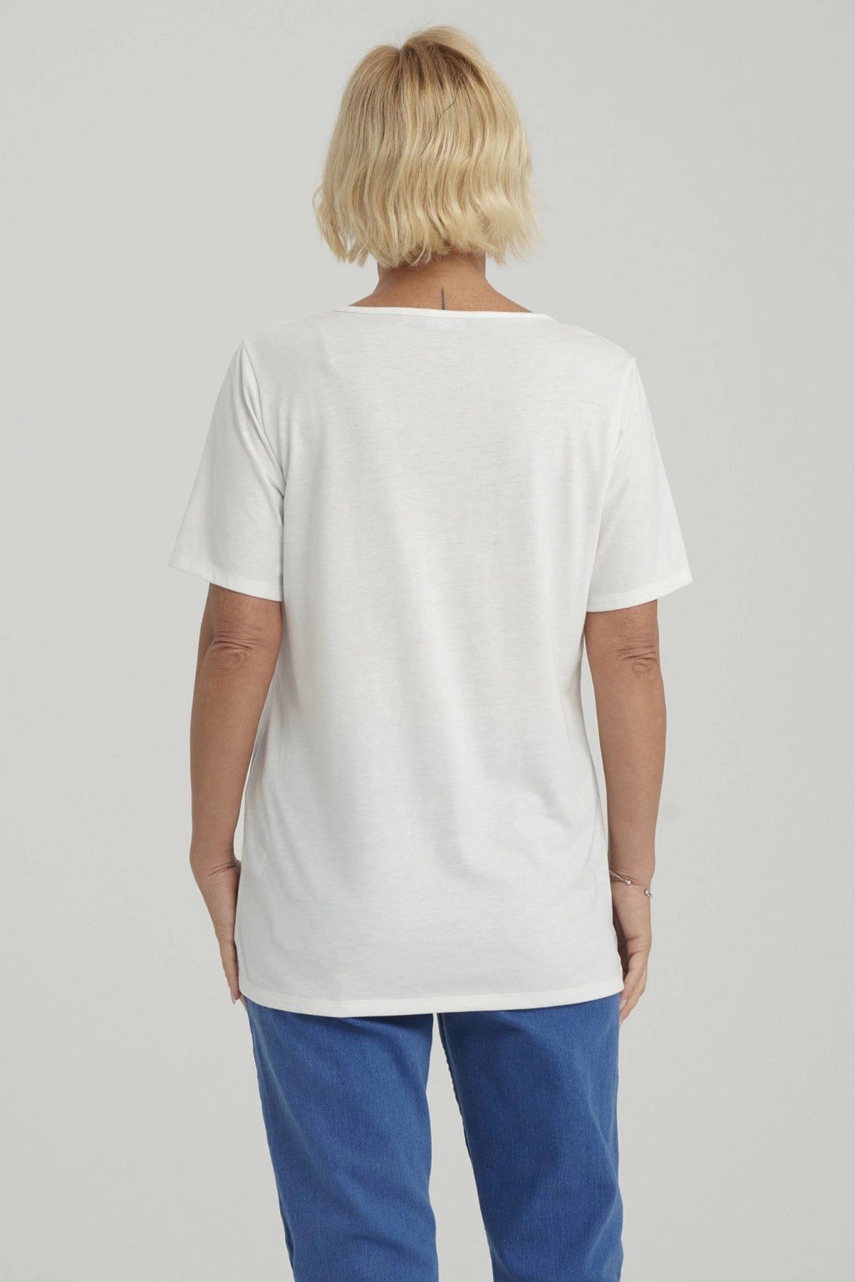 Polera Mujer Lisa Apertura Crudo