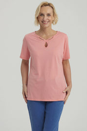 Polera Mujer Lisa Apertura Sandía