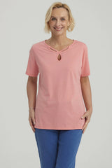 Polera Mujer Lisa Apertura Sandía