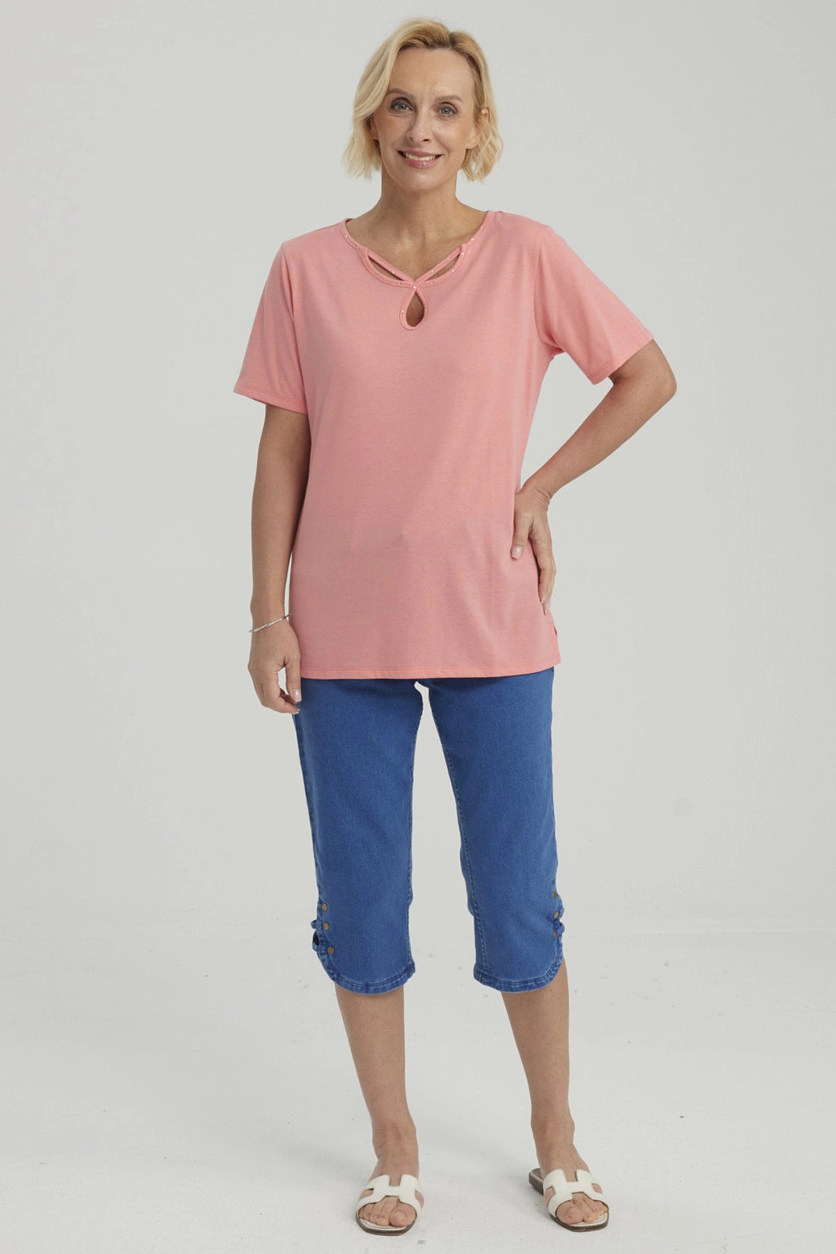 Polera Mujer Lisa Apertura Sandía