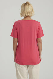Polera Mujer Lisa Apertura Fucsia