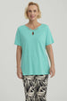 Polera Mujer Lisa Apertura Turquesa