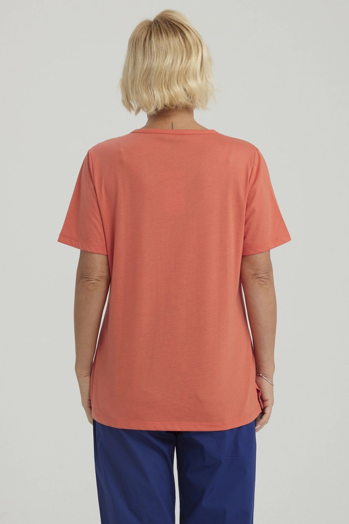 Polera Mujer Detalle Hombro Terracota