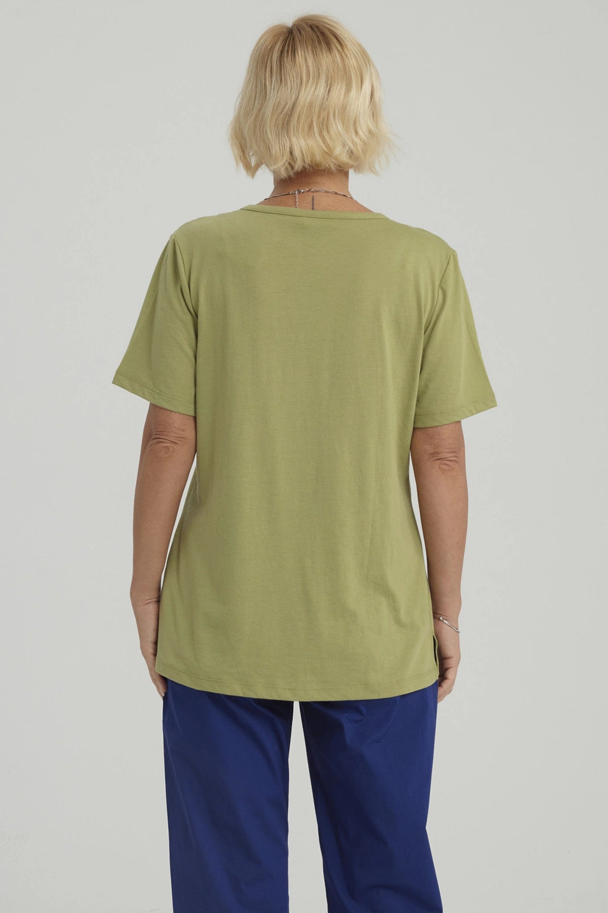Polera Mujer Detalle Hombro Verde Claro