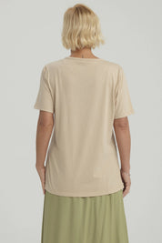 Polera Mujer Detalle Hombro Beige Oscuro