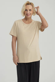 Polera Mujer Con Tachas Beige Oscuro