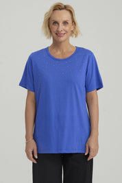 Polera Mujer Con Tachas Azulino