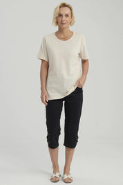 Polera Mujer Con Tachas Beige Claro