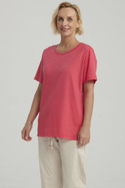 Polera Mujer Con Tachas Fucsia