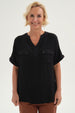 Blusa Mujer Lisa 2 Tapetas Negro