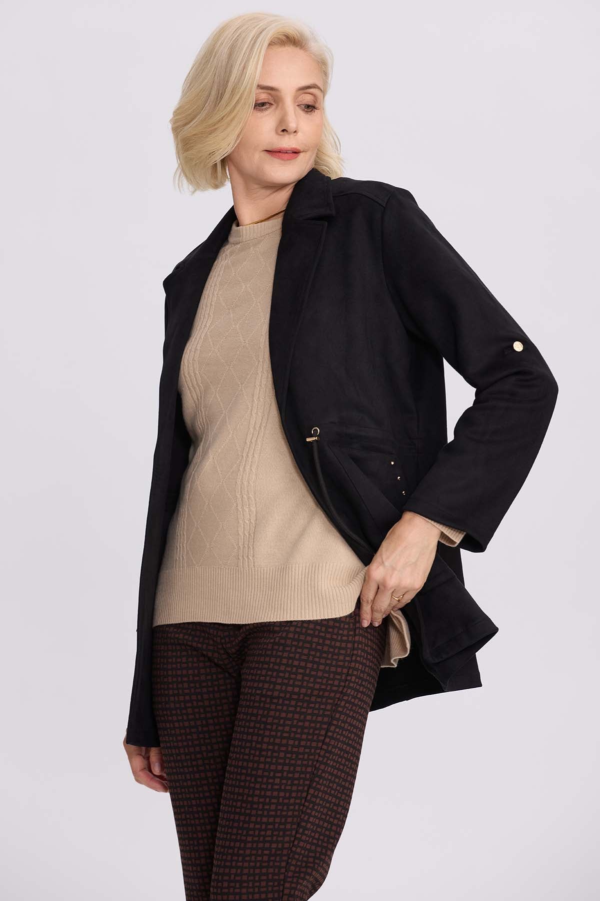 Chaqueta Mujer Recogido Negro