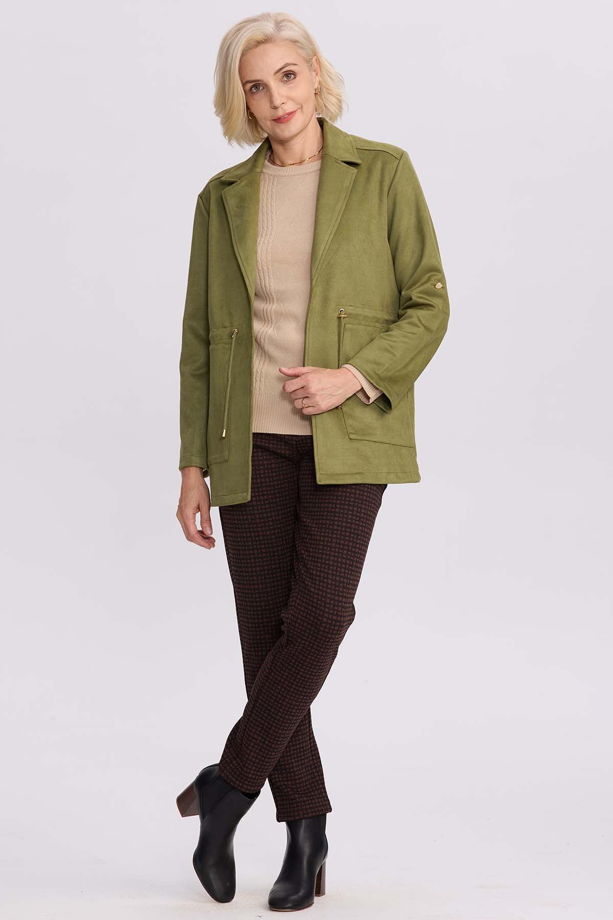 Chaqueta Mujer Recogido Verde Militar