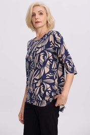 Polera Mujer Estampada Azul
