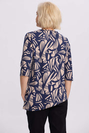 Polera Mujer Estampada Azul