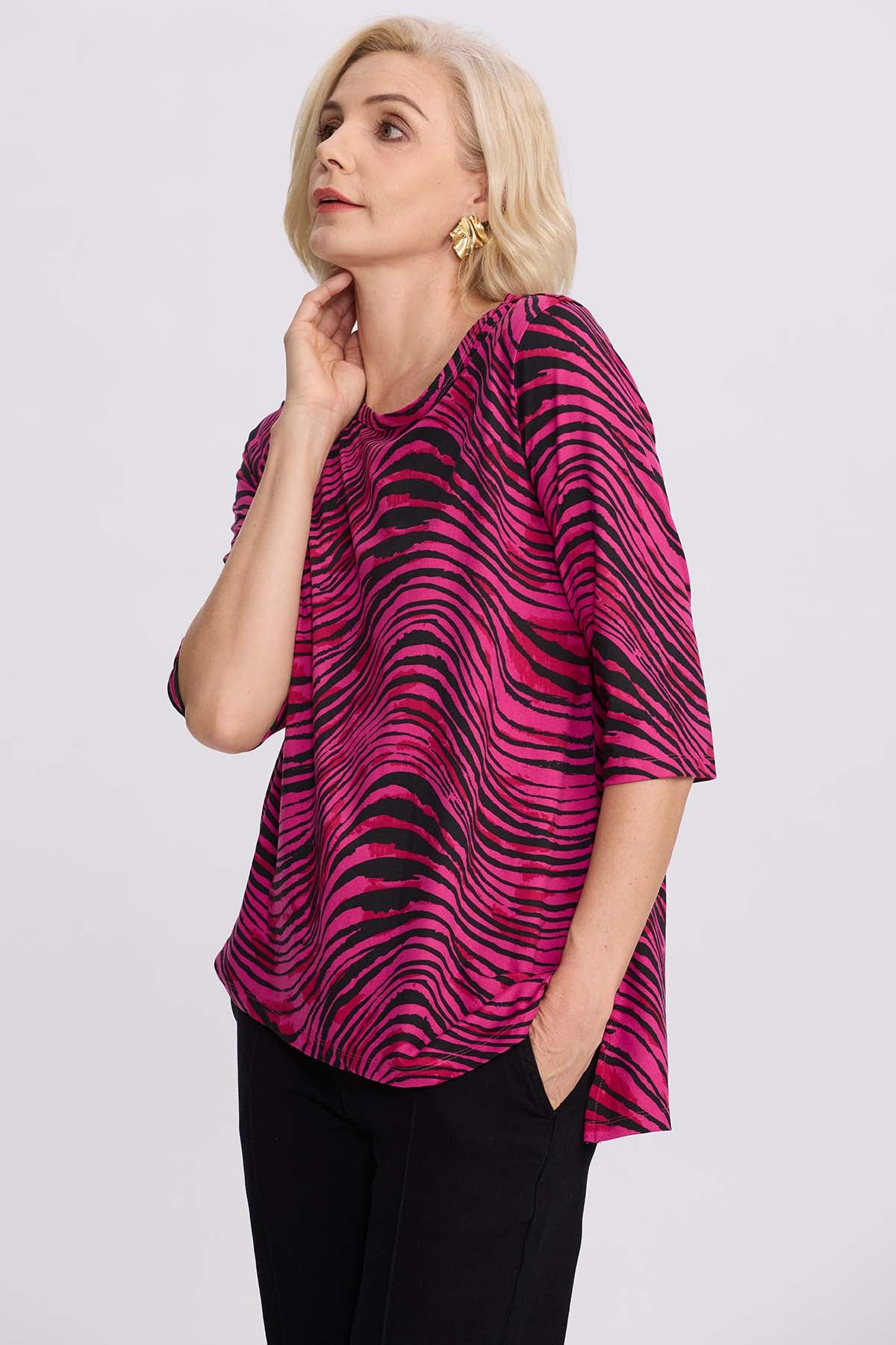 Polera Mujer Estampada Negro