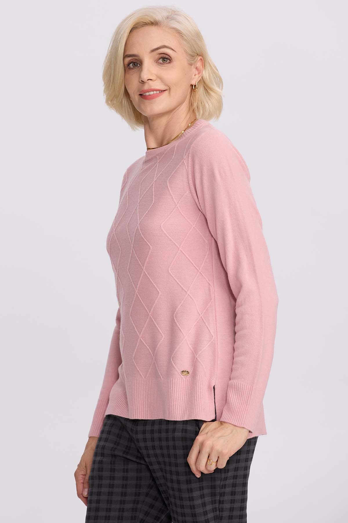 Sweater Mujer Cerrado Palo Rosa