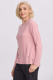 Sweater Mujer Cerrado Palo Rosa