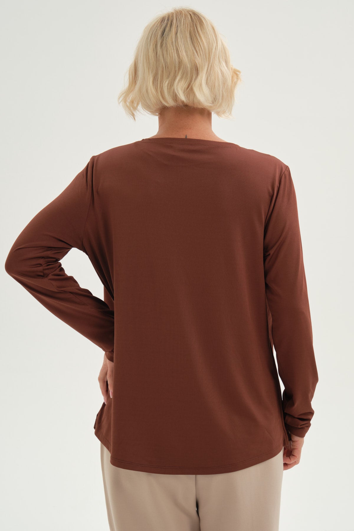 Polera Mujer Tapado Print Posicional Cafe Claro