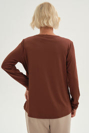 Polera Mujer Tapado Print Posicional Cafe Claro