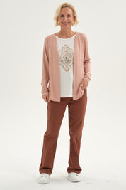 Polera Mujer Tapado Print Posicional Palo Rosa