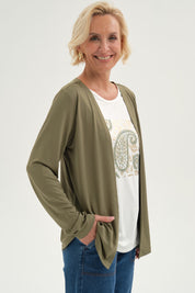 Polera Mujer Tapado Print Posicional Verde Militar