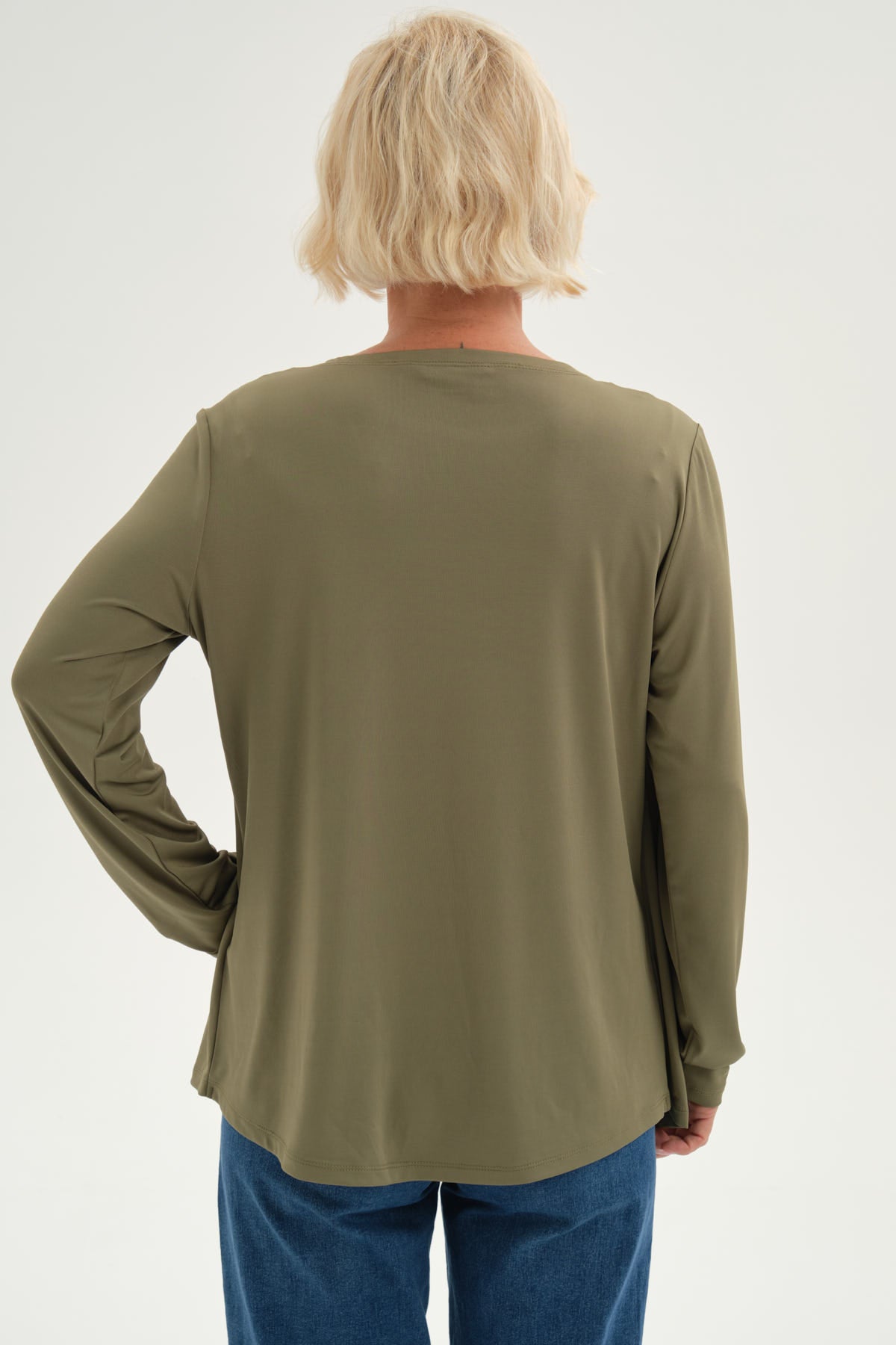 Polera Mujer Tapado Print Posicional Verde Militar