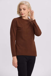 Sweater Mujer Cerrado Cafe Claro