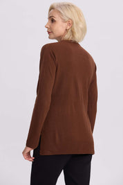Sweater Mujer Cerrado Cafe Claro