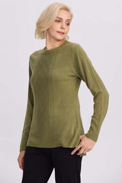 Sweater Mujer Cerrado Verde Militar