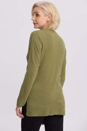 Sweater Mujer Cerrado Verde Militar