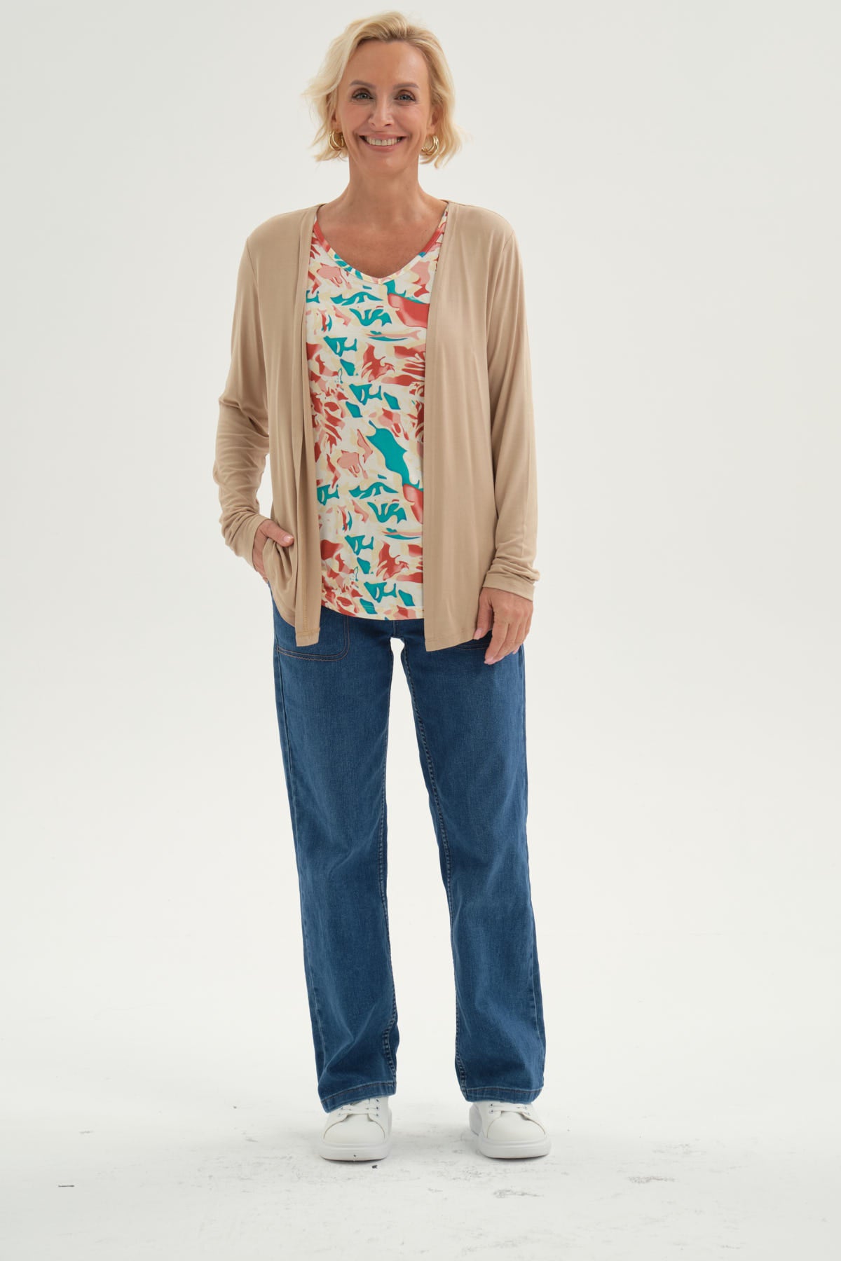 Polera Mujer Tapado Print Beige