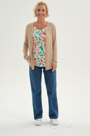 Polera Mujer Tapado Print Beige