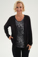 Polera Mujer Tapado Print Negro