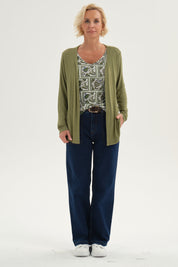 Polera Mujer Tapado Print Verde Militar