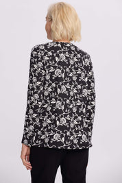 Polera Mujer Evasé Con Aplicación Negro