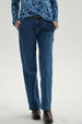 Jeans Mujer Flare Tiro Alto Azul