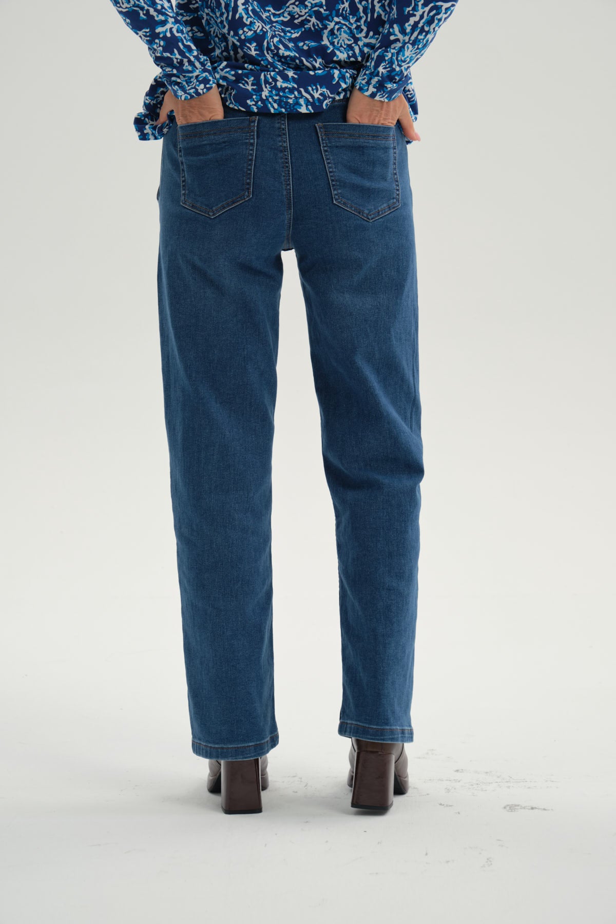 Jeans Mujer Flare Tiro Alto Azul