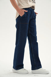 Jeans Mujer Flare Tiro Alto Azul Oscuro