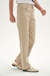 Pantalón Mujer Gabardina Beige