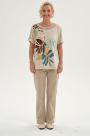 Pantalón Mujer Gabardina Beige