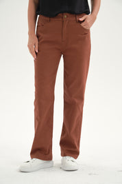 Pantalón Mujer Gabardina Cafe Claro