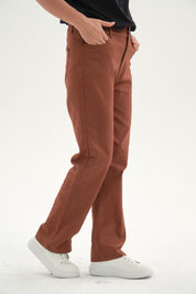 Pantalón Mujer Gabardina Cafe Claro
