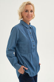 Blusa Mujer Denim Azul